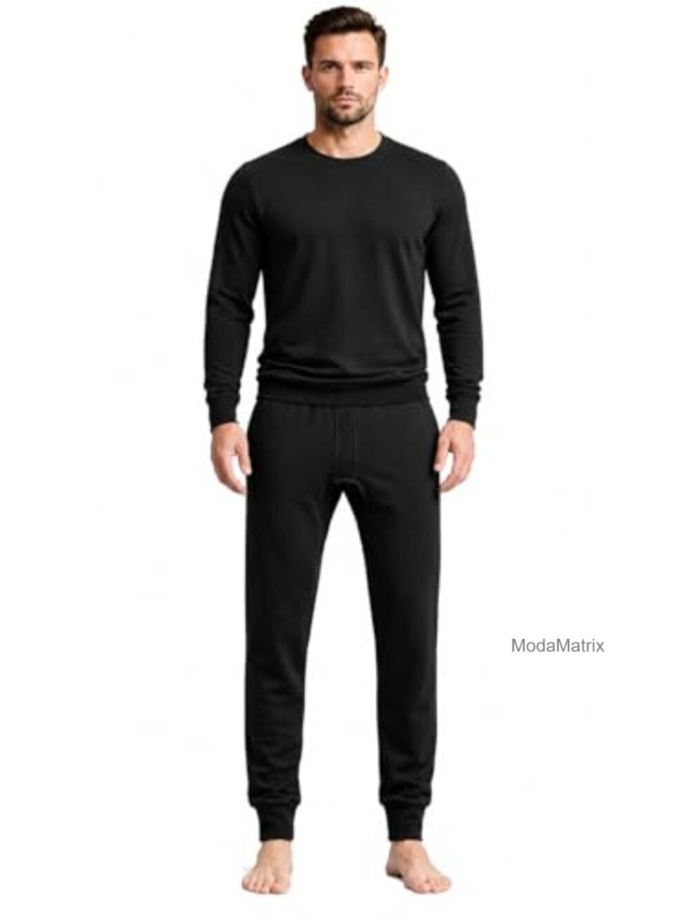 Men's Waffle Knit Thermal Pajama Set Long Sleeve Lounge
